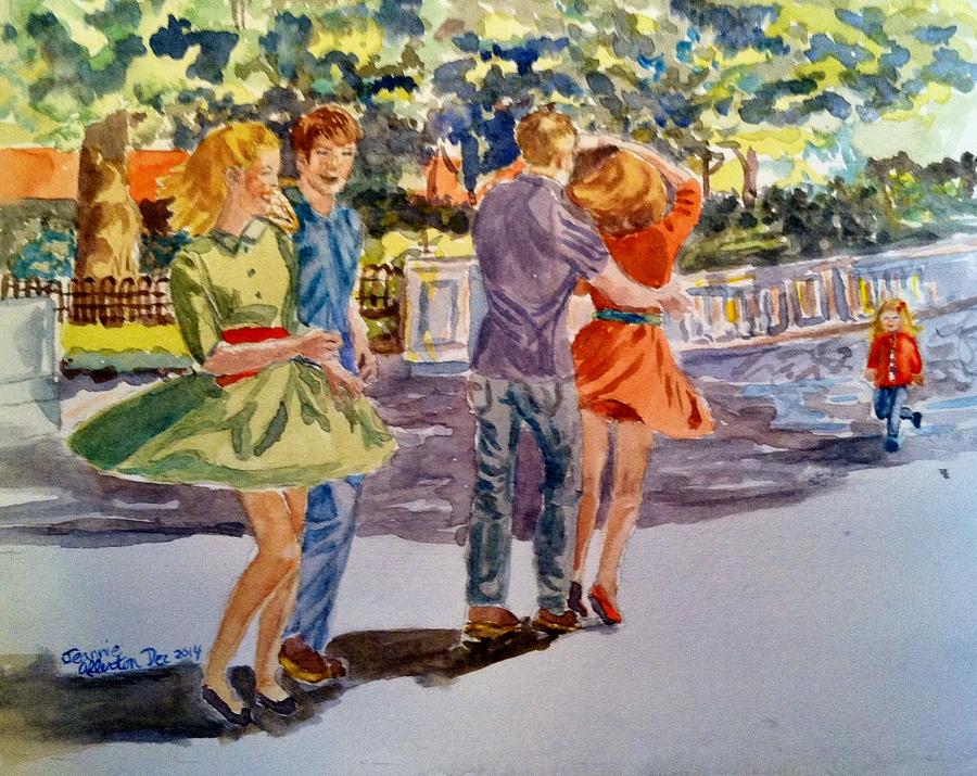 Dancin in the Park Painting by Jeannie Allerton