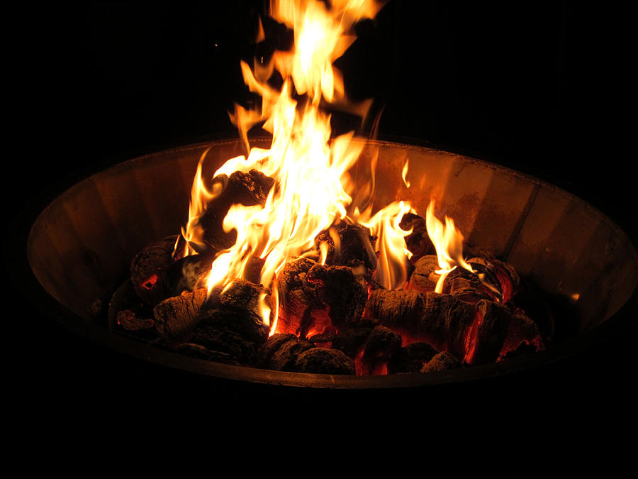 Fire Photograph - Dancing Amber Fire In Pit by Kym Backland