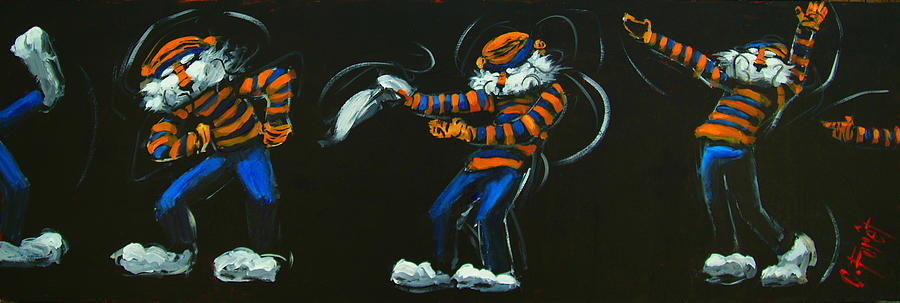 Dancing Aubie Painting by Carole Foret