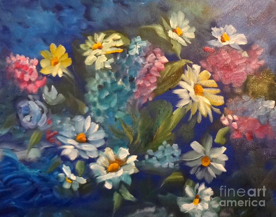 Dancing Daisies Painting by Jenny Lee