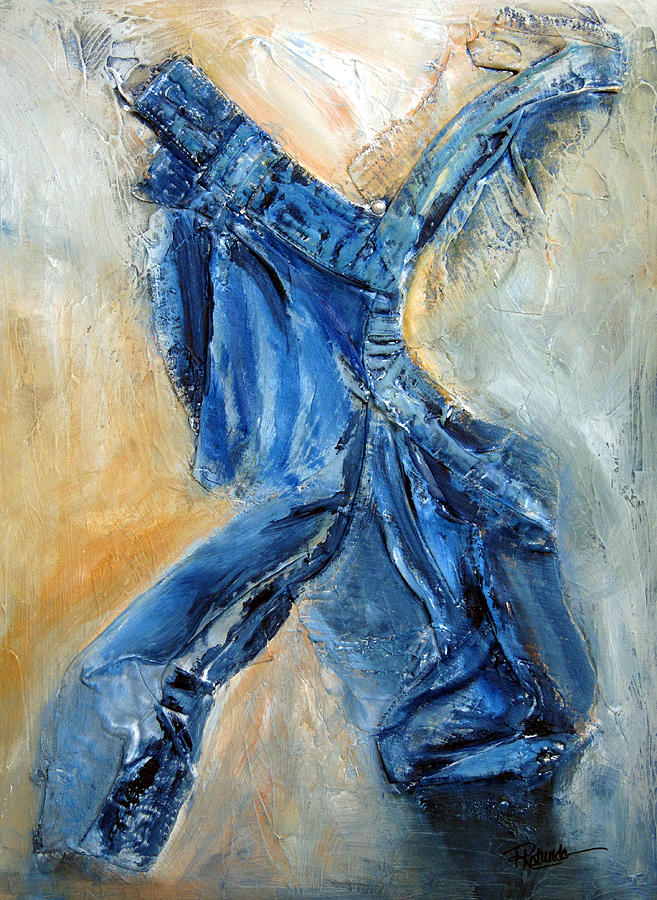 Dancing Denim Painting by Roberta Rotunda