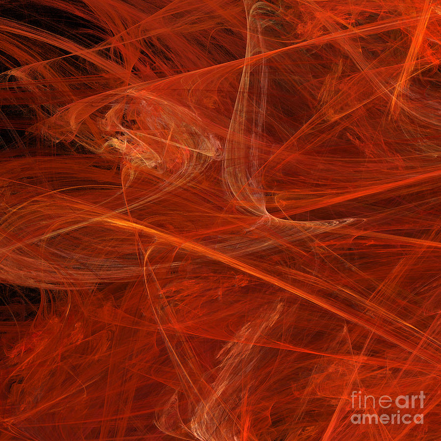 Dancing Flames 3 - Square - Abstract - Fractal Art Digital Art by Andee Design