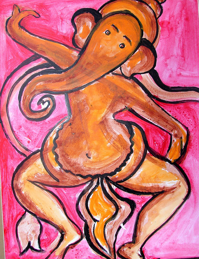 Dancing Ganesha-a-1 Painting by Anand Swaroop Manchiraju