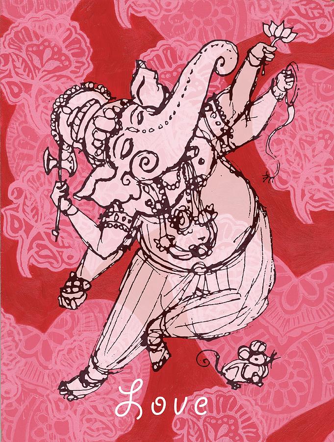 Dancing Ganesha Love Mixed Media by Jennifer Mazzucco