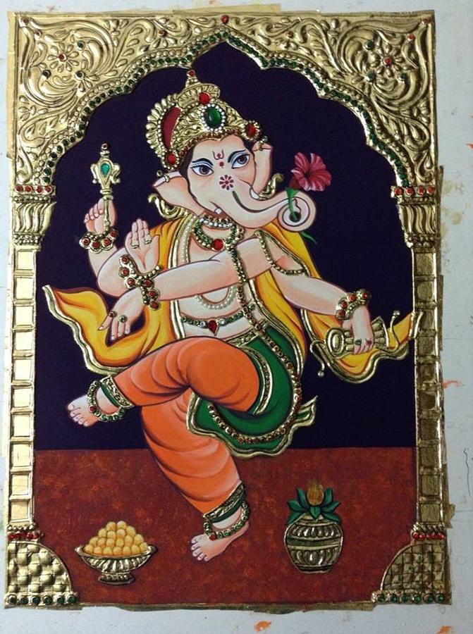 dancing ganesha painting