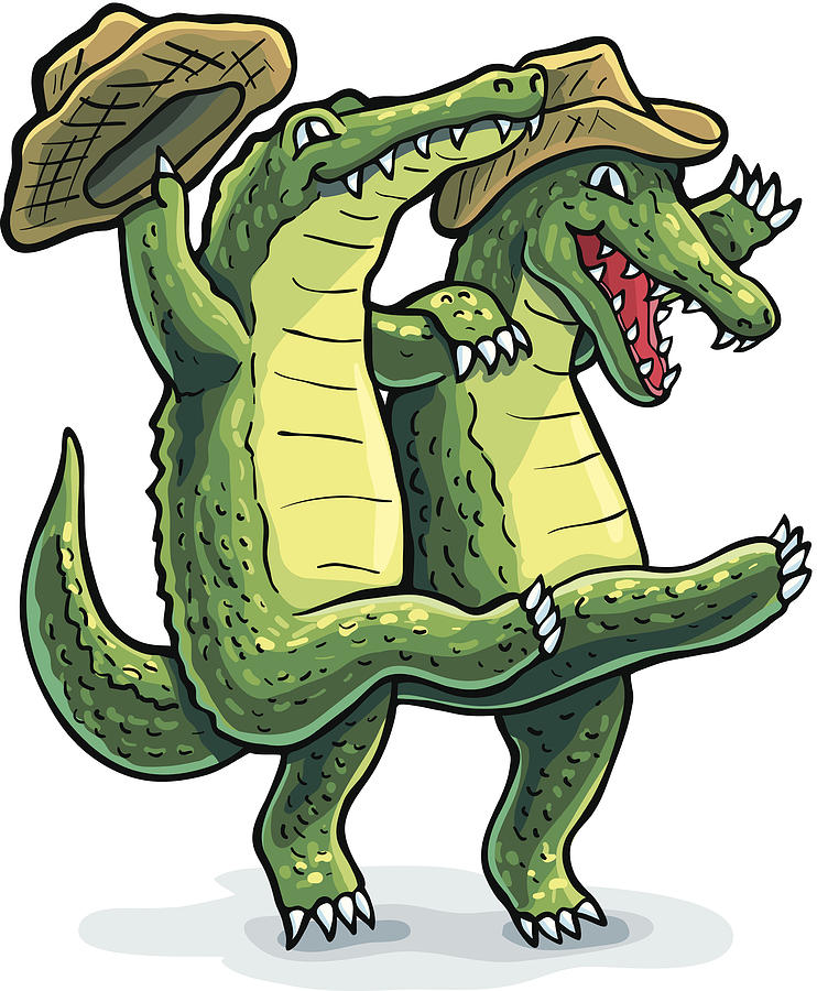 Dancing Gators Drawing by Crandym Dancing Gators Drawing by Crandym
