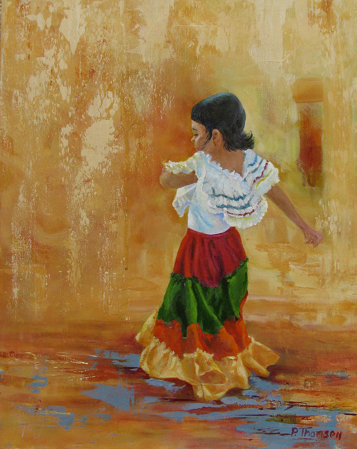 Mexican Scenes Painting - Dancing Girl II by Pat Thomson