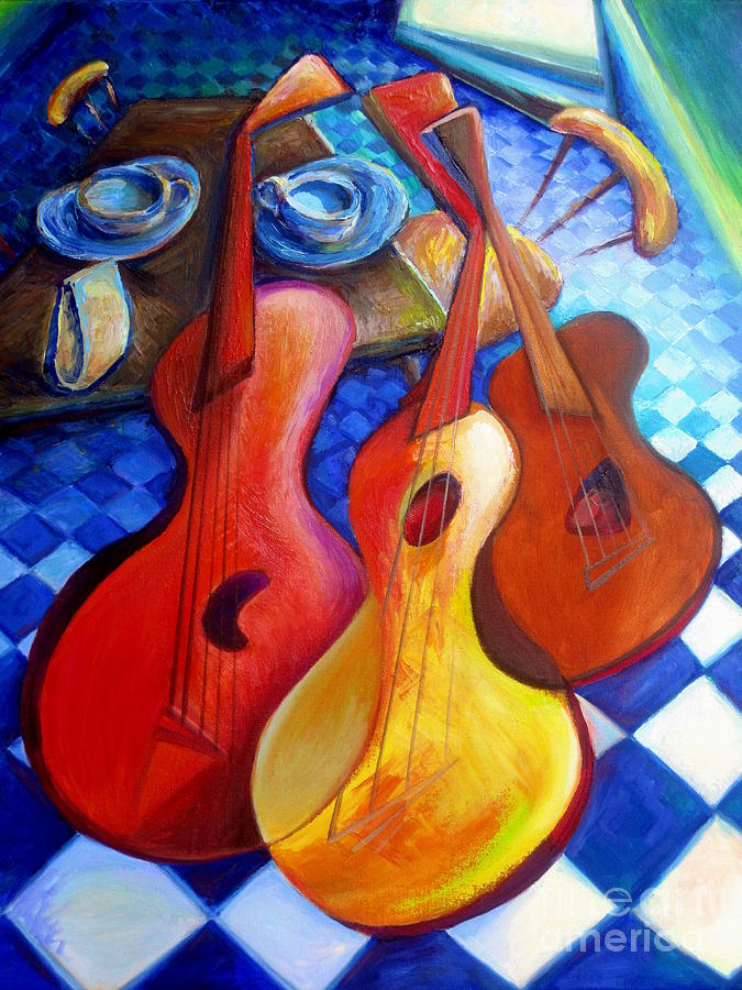 Tea Party Painting - Dancing Guitars by Frederick Luff