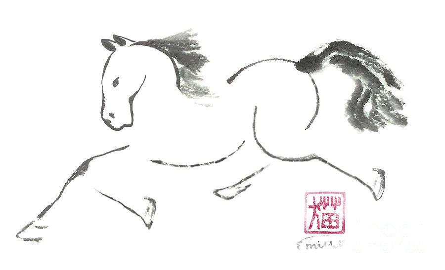 Dancing Horse Painting by Ellen Miffitt