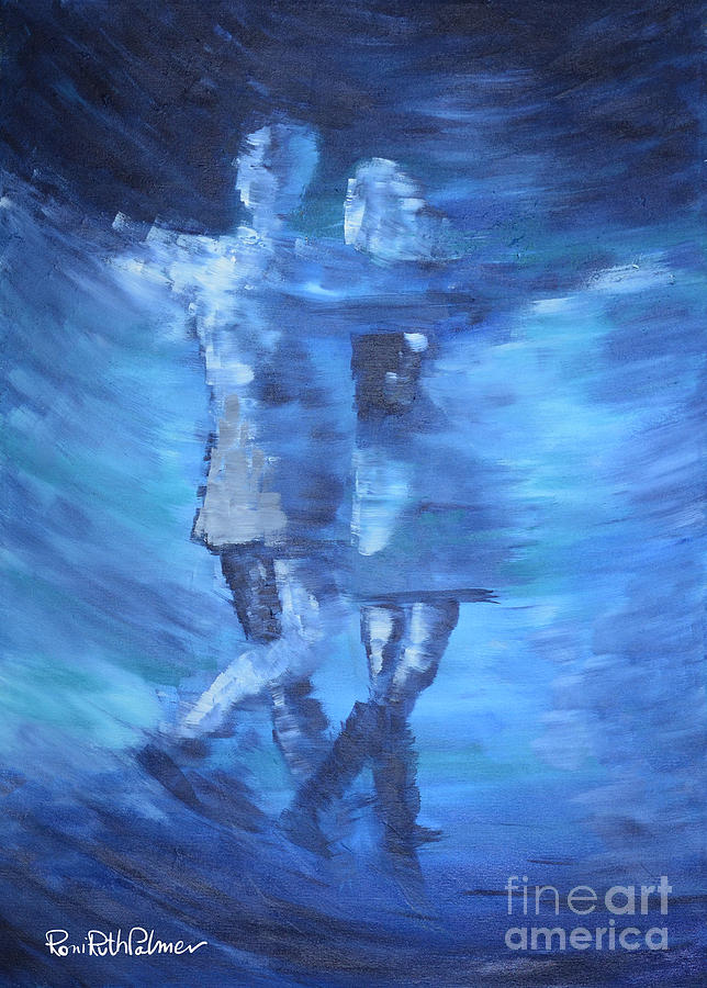 Dancing in the rain Painting by Roni Ruth Palmer