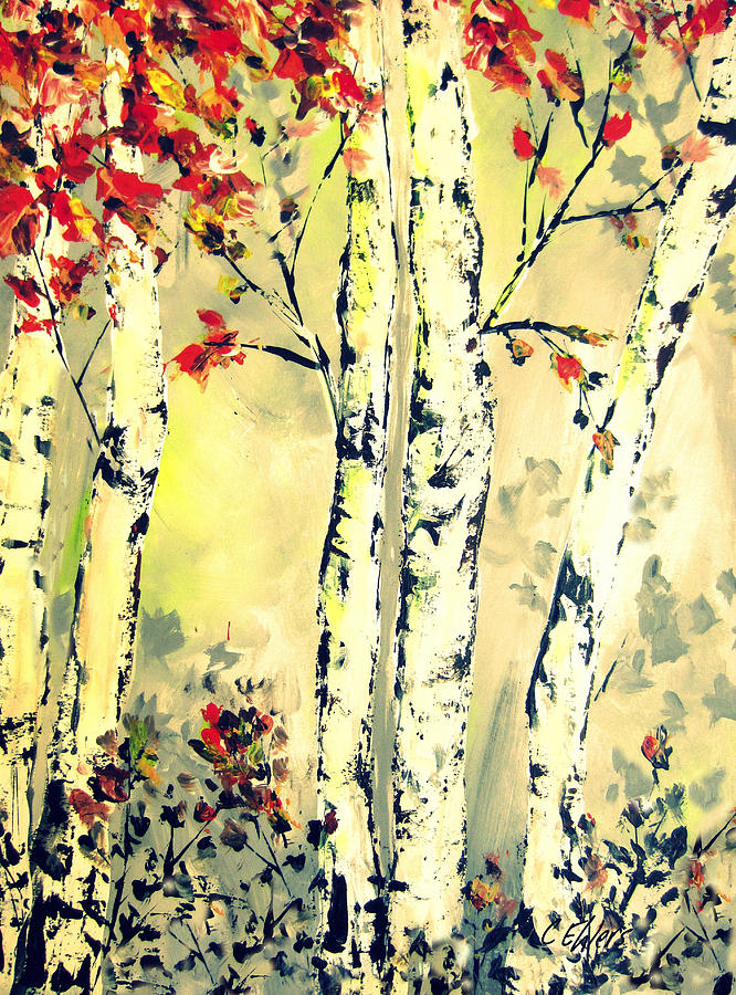 Dancing in the trees Painting by Cheryl Ehlers