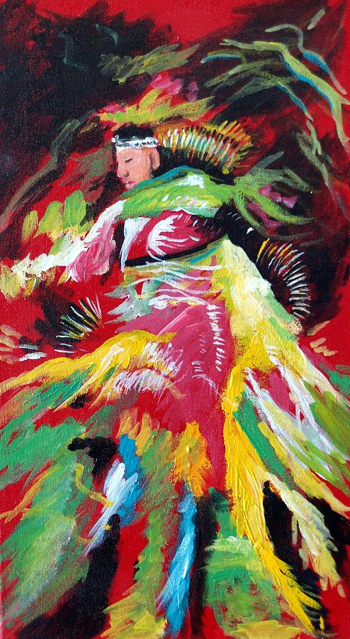 Indian Painting - Dancing Indian by Judy Hopkins