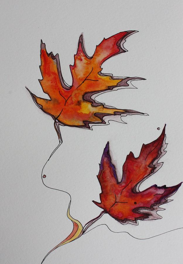 Dancing leaves Painting by Pat Purdy