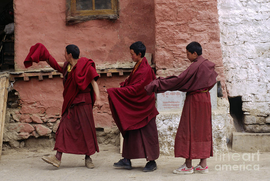 Dancing Monks - Drigung Monastery Tibet Photograph by Craig Lovell