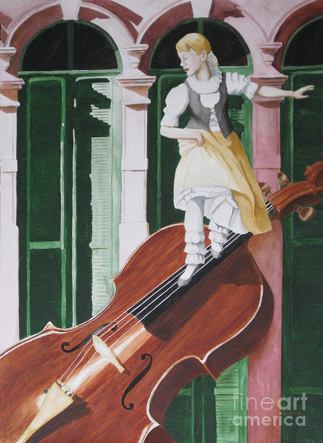 Violin Painting - Dancing On Strings by Parrish Hirasaki Violin Painting - Dancing On Strings by Parrish Hirasaki