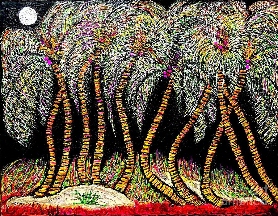 Landscape Painting - Dancing Palms by Dakos De Sax