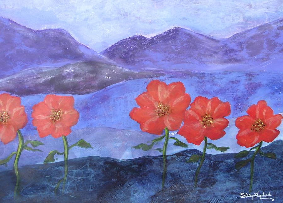 Flower Painting - Dancing Poppies by Shirley Shepherd