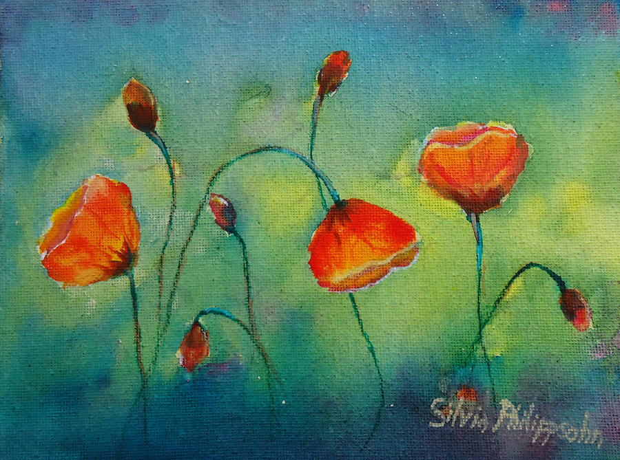 Dancing Poppies Painting by Silvia Philippsohn