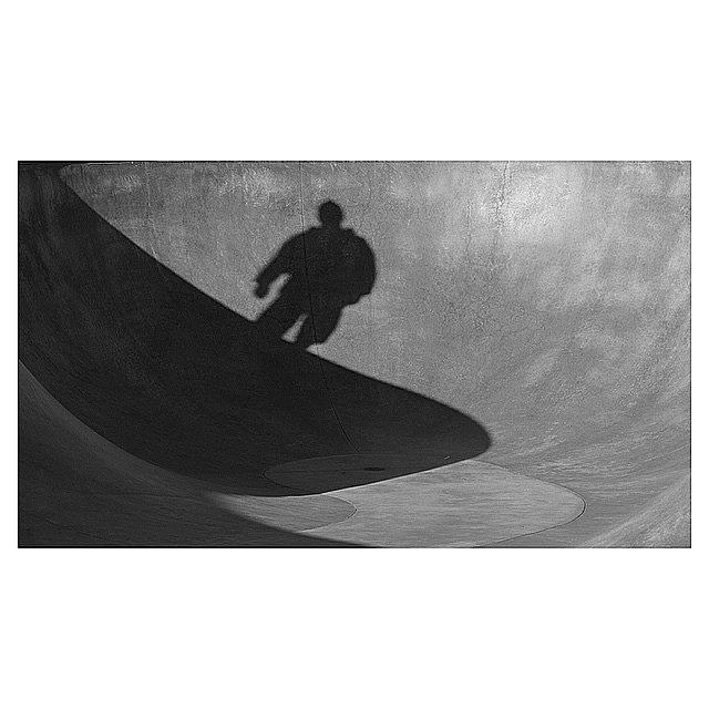 Blackandwhite Photograph - Dancing Shadows 💀 #skateboarding by Alejandra Lara