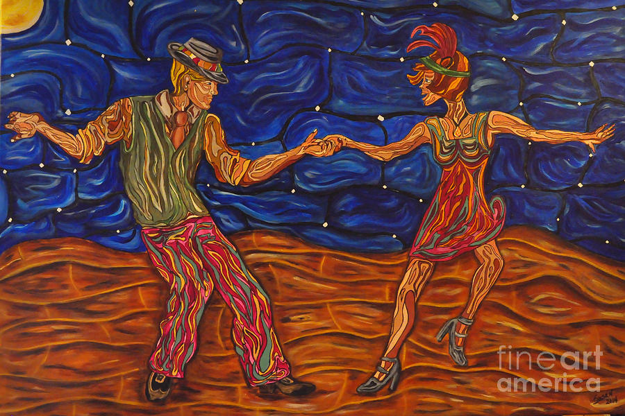 Abstract Painting - Dancing the Night Away by Susan Cliett