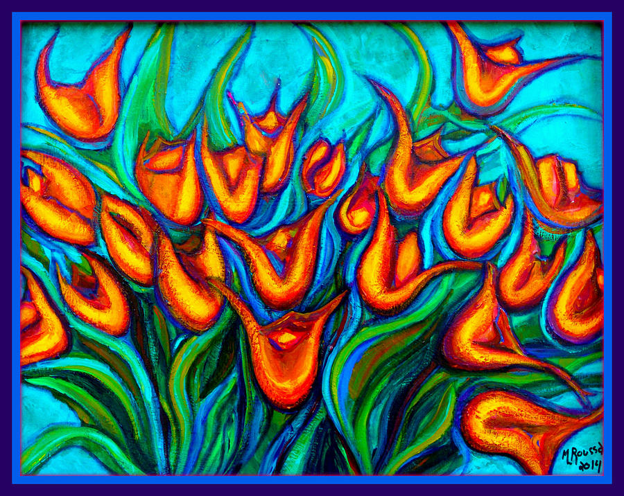Dancing Tulips Painting by MarvL Roussan