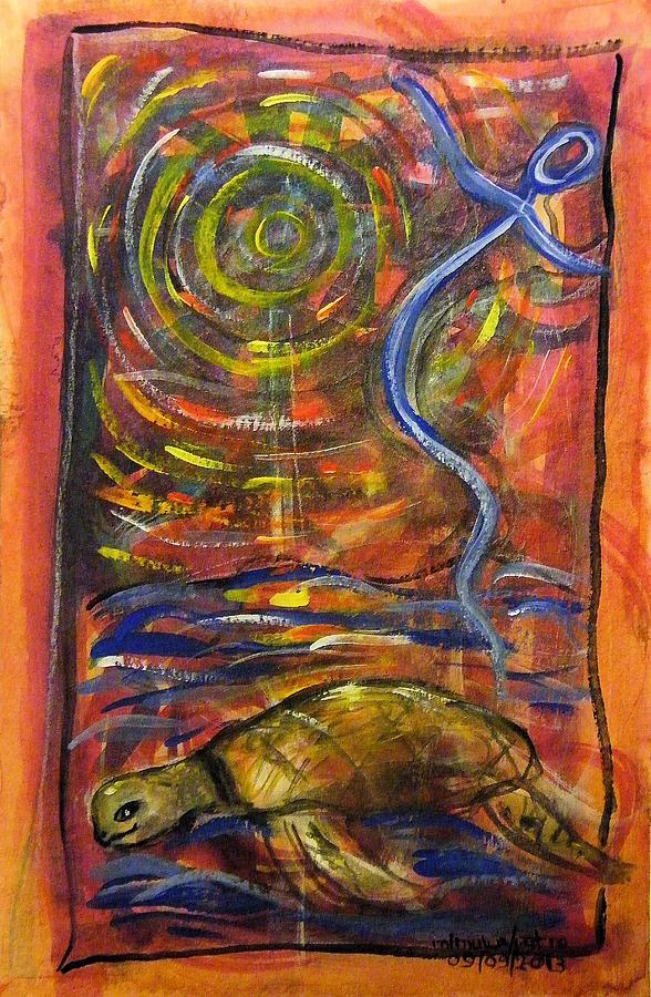 Dancing Turtle Spirit Painting by Mimulux Patricia No