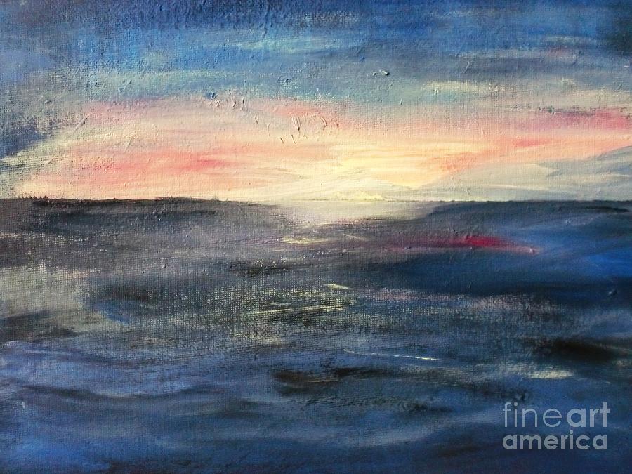 Dancing waves and glittering skies Painting by Trilby Cole