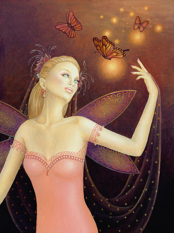 Fairy Painting - Dancing With Butterflies by B K Lusk Fairy Painting - Dancing With Butterflies by B K Lusk