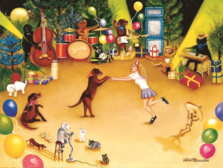 Dancing with the Dogs Painting by William T Templeton