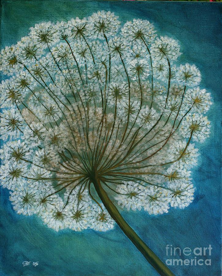 Flowers Still Life Painting - Dandelion Painting     SOLD by Christiane Schulze Art And Photography