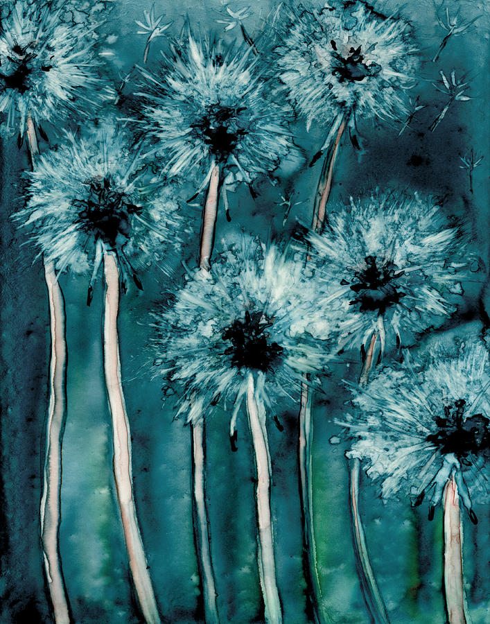 Flowers Still Life Painting - Dandelion Wishes by Brazen Design Studio
