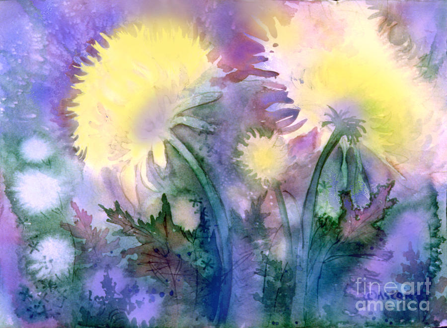 Dandelions Painting by Teresa Ascone