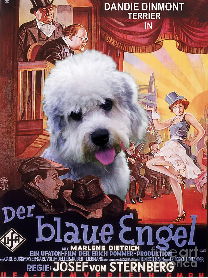 Dandie Dinmont Terrier Art Canvas Print - Der Blaue Engel Movie Poster Painting by Sandra Sij