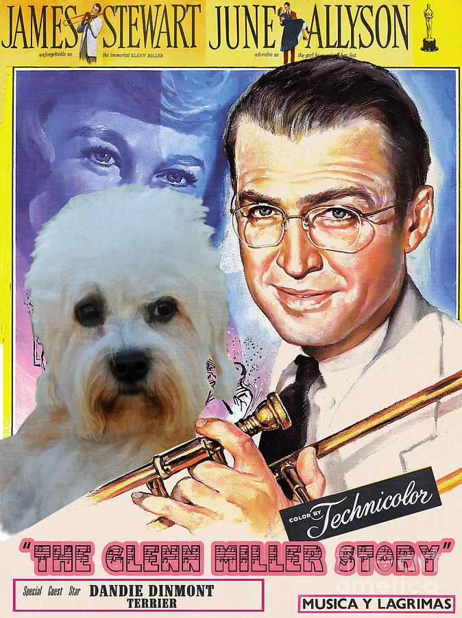 Dandie Dinmont Terrier Art Canvas Print - The Glenn Miller Story Movie Poster Painting by Sandra Sij