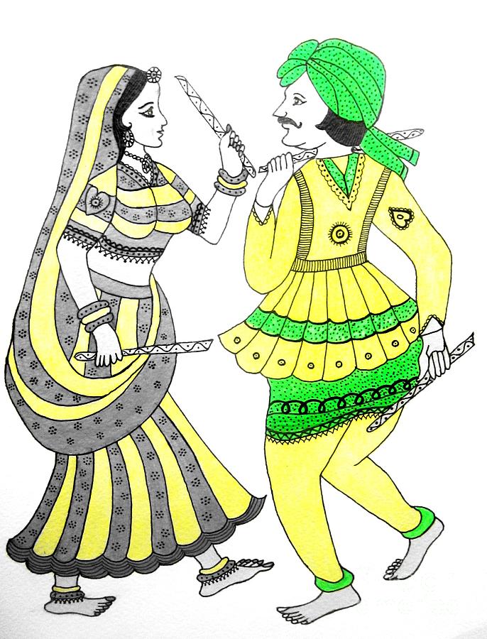 Illustration of Beautiful Cute Couple Dancing Garba or Dandiya Dance on the  Occasion of Navratri Indian Festival Celebration Stock Vector   Illustration of dance indian 196986866