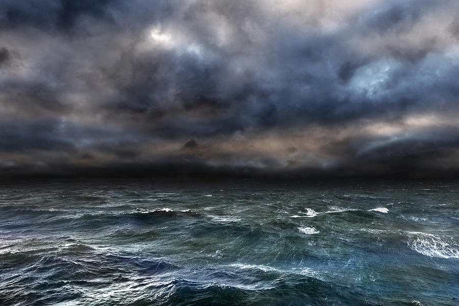 Dangerous storm over ocean Photograph by HadelProductions