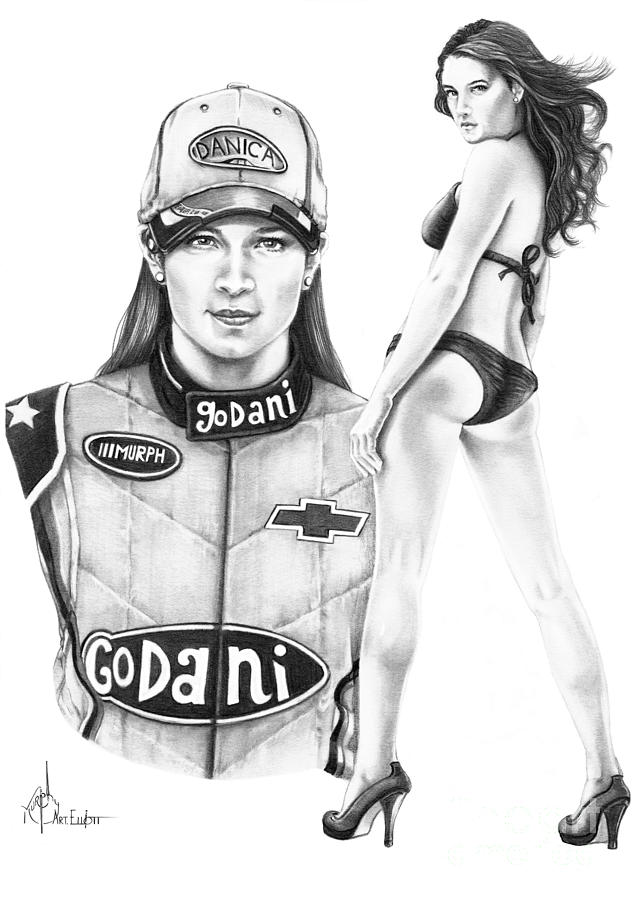 Danica Patrick Drawing By Murphy Elliott