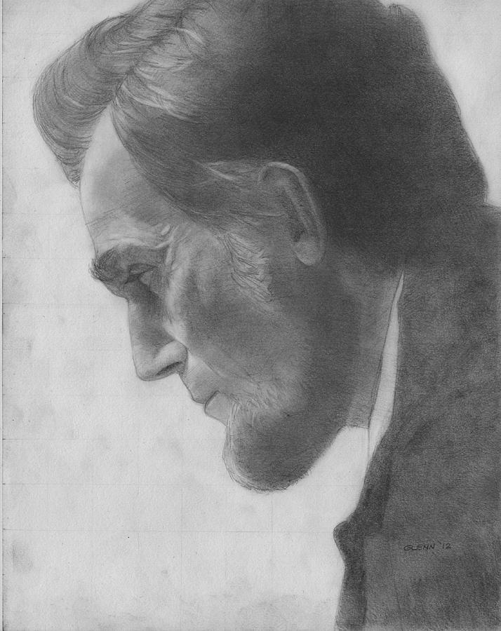 Portrait Drawing - Daniel Day Lewis as Abraham Lincoln by Glenn Daniels