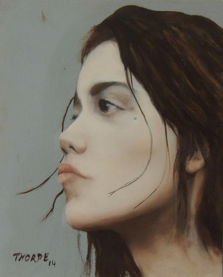 Portrait Painting - Danielle portrait study by Richard    J Thorpe