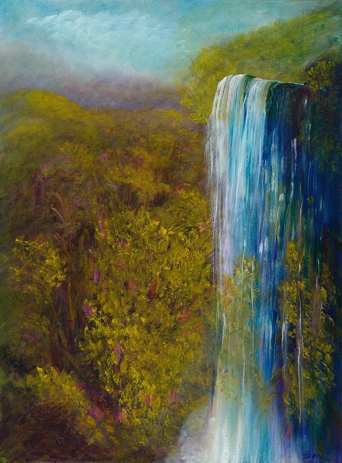 Nature Painting - Daniels Waterfall by Leona Borge