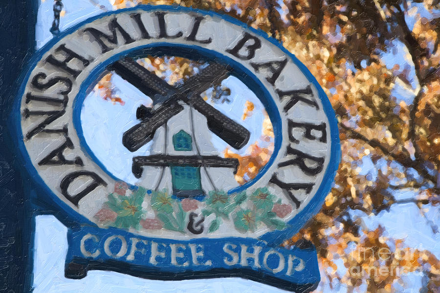 Danish Mill Bakery In Solvang California Painting by David Millenheft