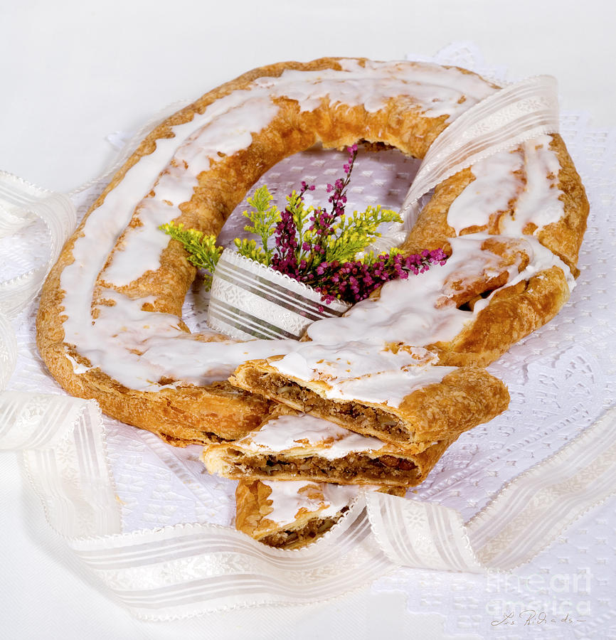 Danish Pastry Ring with Pecan Filling Photograph by Iris Richardson