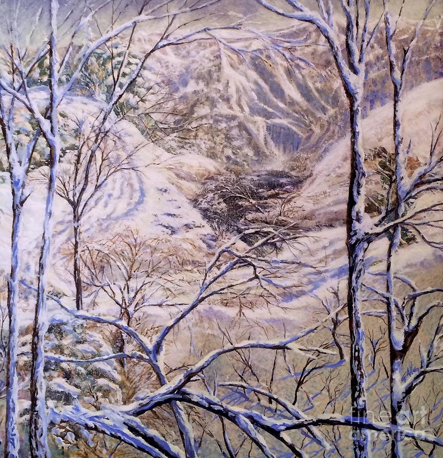 Dans Dream Of An Adventure  Skiing Through The Glades  Painting by Gail Allen