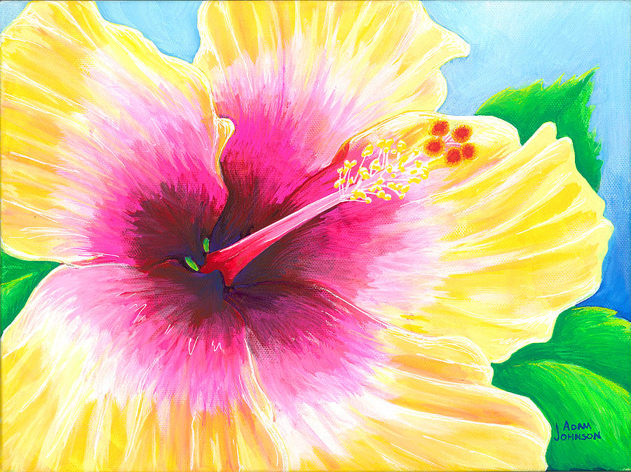 Dans Hibiscus Painting by Adam Johnson