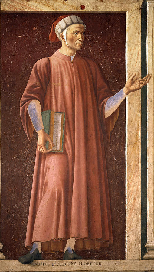 Andrea Del Castagno Painting - Dante Alighieri by Andrea del Castagno