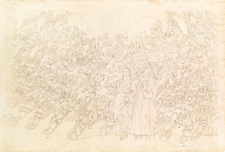 Dante And Beatrice, From Dantes Divine Comedy, C.1480 Pen & Ink On Paper Photograph by Sandro Botticelli