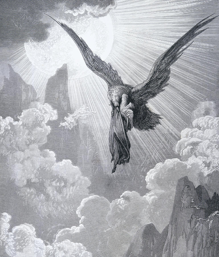 Bird Painting - Dante and the Eagle by Gustave Dore