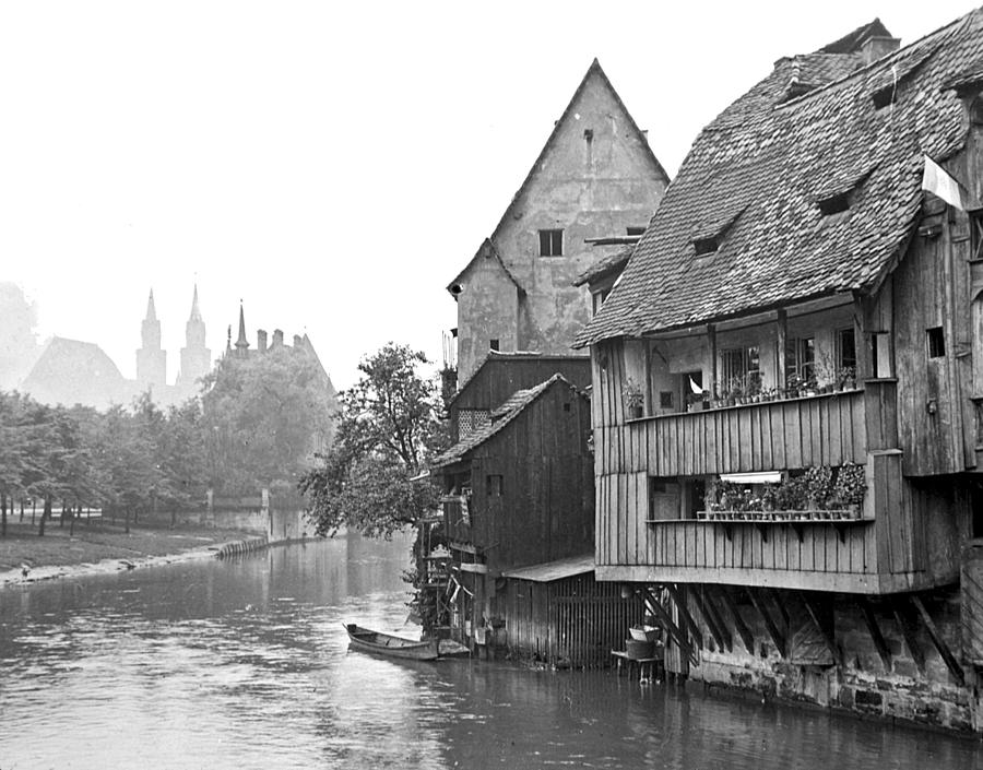 Pegnitz River Nuremberg Germany 1903 Vintage Photograph Photograph by A Macarthur Gurmankin