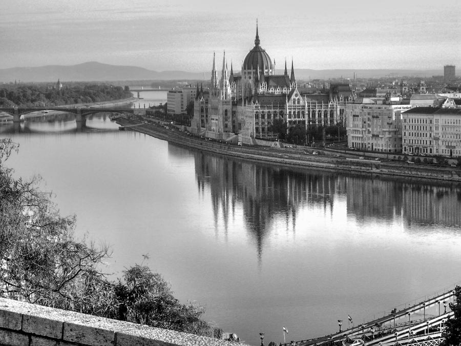 Danube Reflections     Parliament Photograph by Karl Anderson