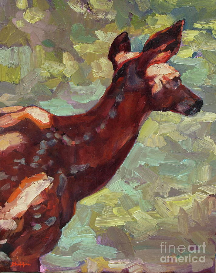 Dappled Fawn Painting by Patricia A Griffin